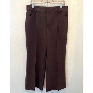 Loft Outlet High Rise Palazzo 10 Petite Wide Leg Trousers Brown Slacks Classic